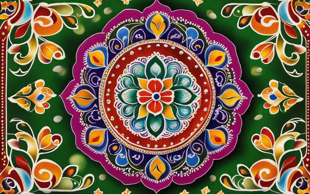 big rangoli designs with colours