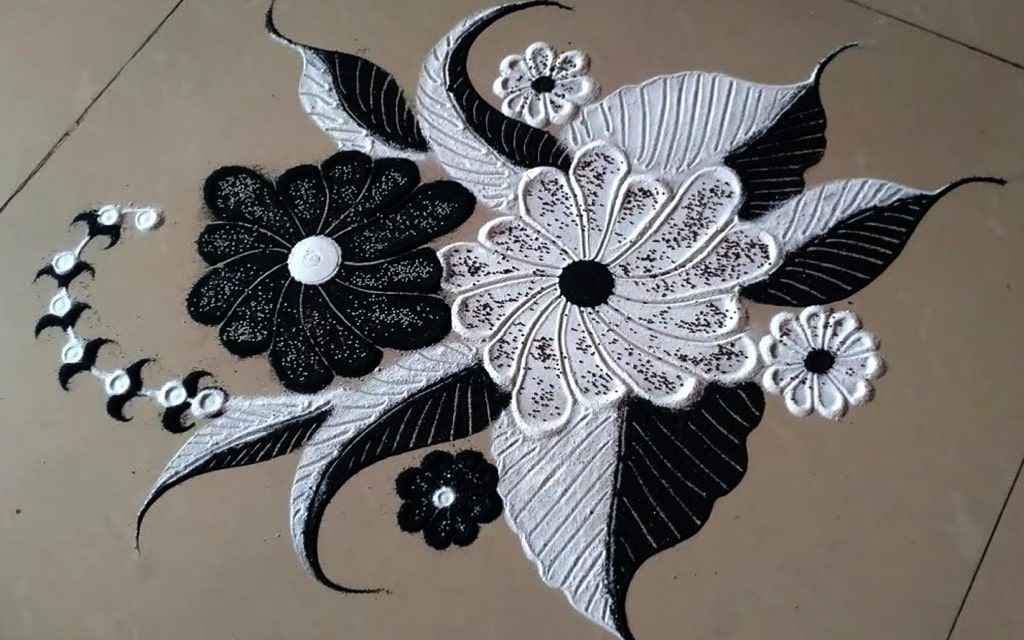 black and white rangoli designs