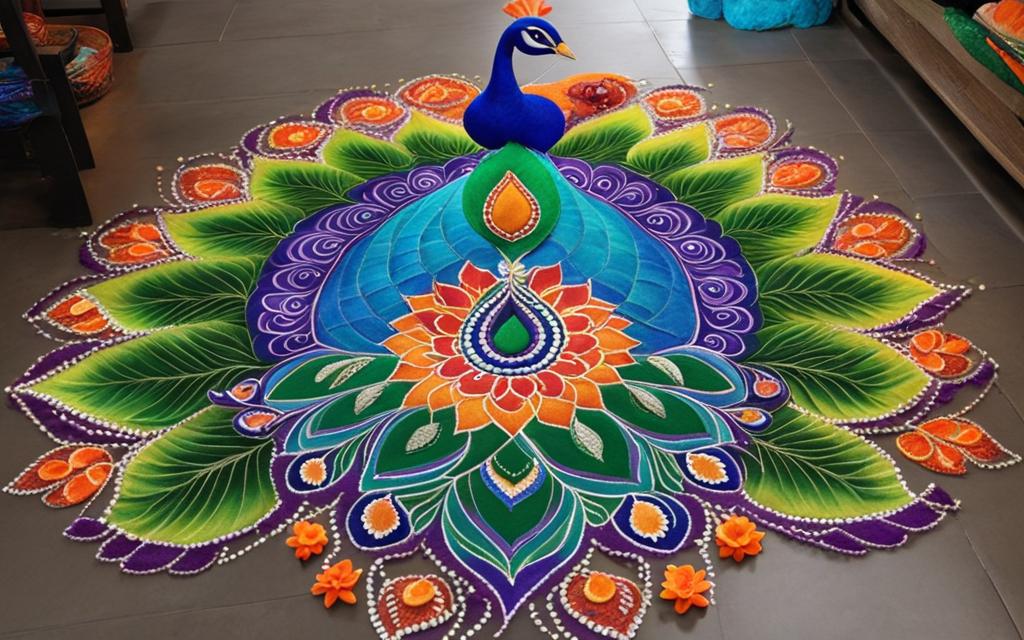peacock rangoli designs