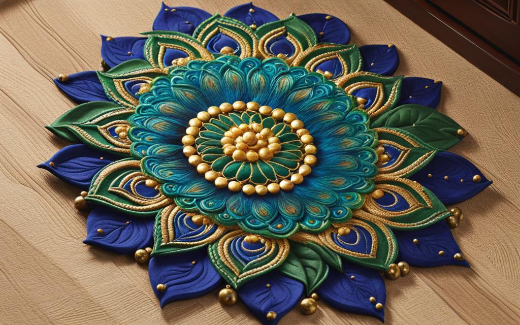 small peacock rangoli designs