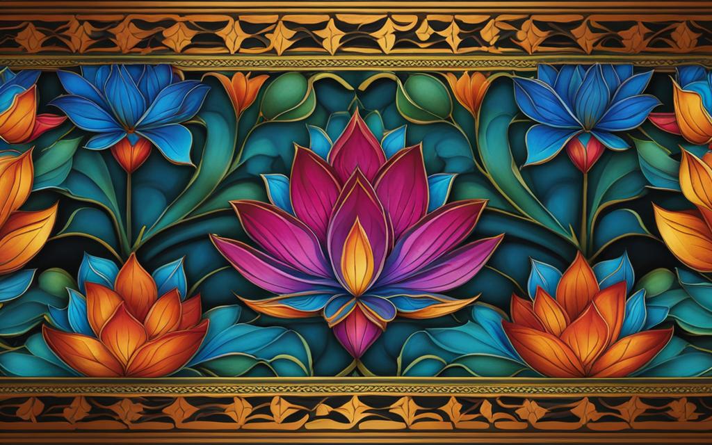 lotus border rangoli design